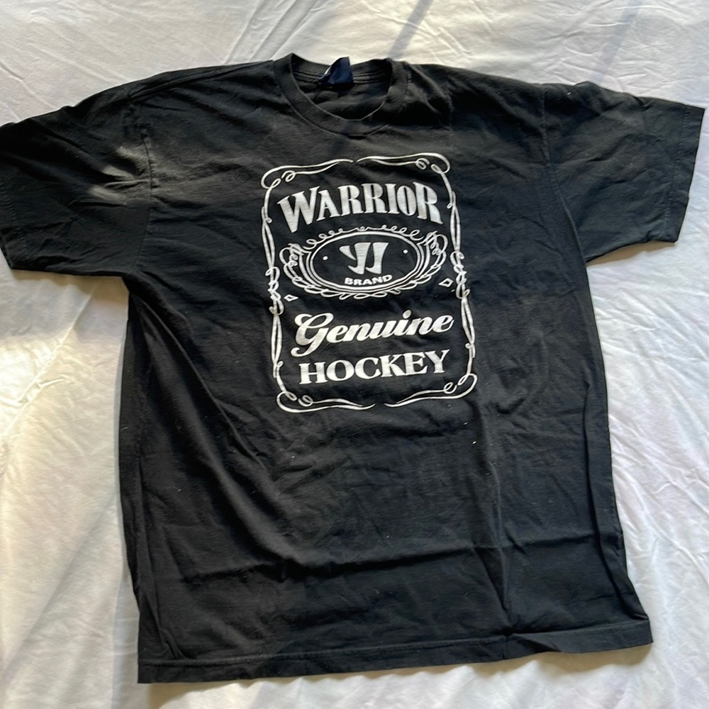Rare Warrior Hockey brand Jack Daniels logo black XL tee shirt.